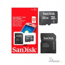 Cartão de Memória Micro SD Sandisk 32GB  + Adaptador Preto